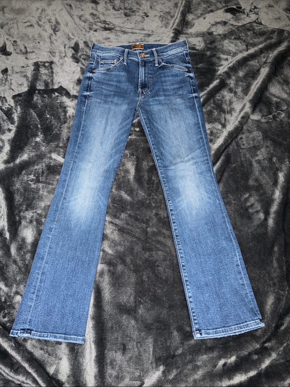 MOTHER Blue Flare Jeans - Classic Medium Wash